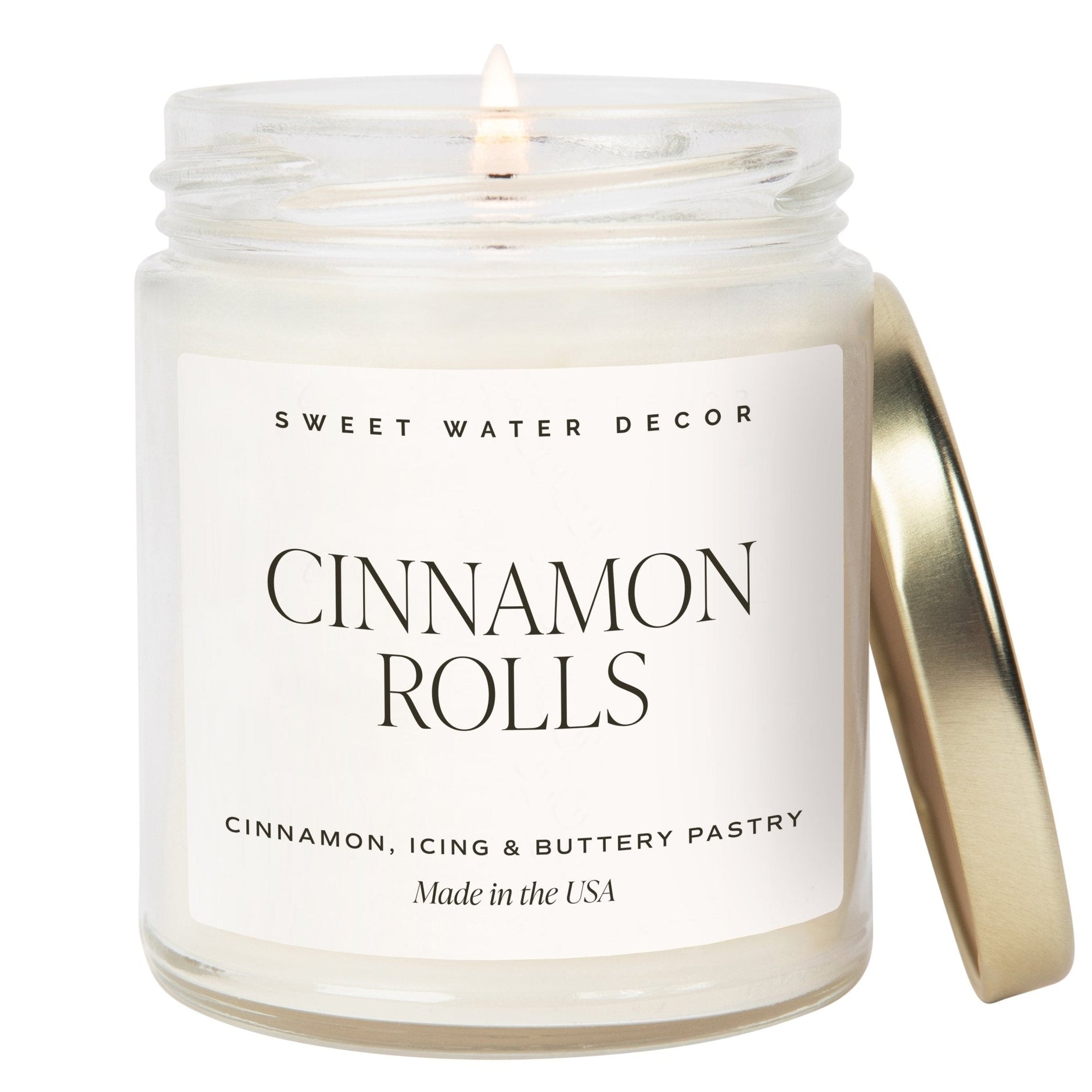 Cinnamon Rolls Soy Candle - Clear Jar - 9 oz - SwagglyLife Home & Fashion